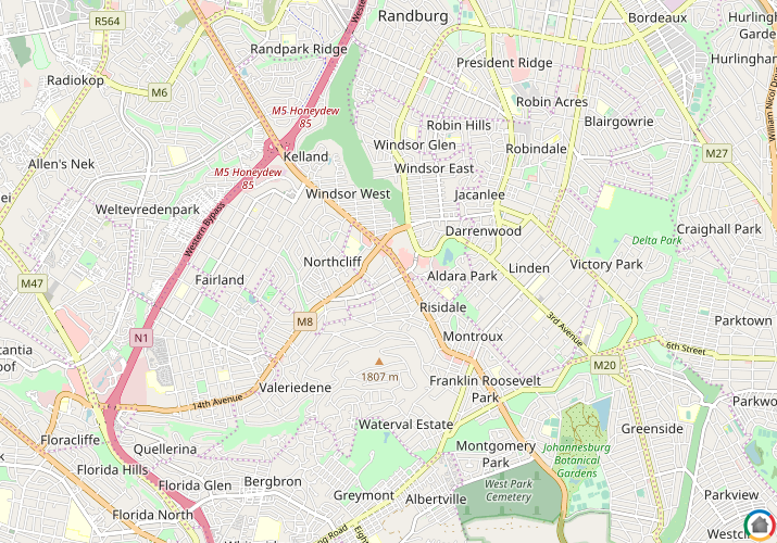 Map location of Blackheath - JHB